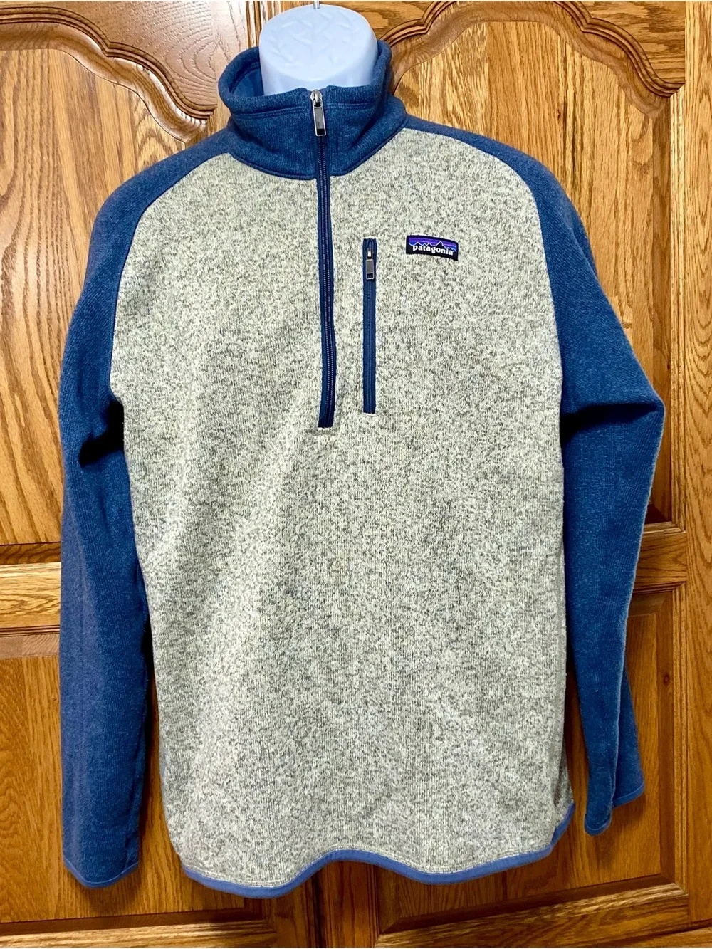 Patagonia Men's Better Sweater 1/4‎ Zip Fleece Pullover Grey Blue Sz L Outdoors